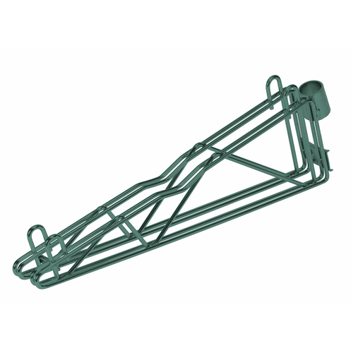 Quantum DCB18P 18" Green Epoxy Antimicrobial Cantilever Multiple Shelf Post Wall Mount