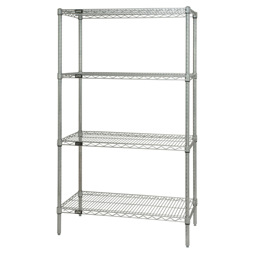 Quantum WR74-2448C 48" W x 24" D x 74" H Chrome Plated Wire Shelving Starter Kit