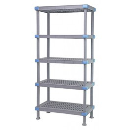 Quantum QP182450VS-5 2000 Lbs. Polymer Gray 5 Open Grid Shelves Millenia Shelving Unit