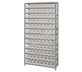 Quantum 1275-101CL 12" D x 36" L x 75" H Galvanized Steel Finish Heavy Duty Shelving Unit