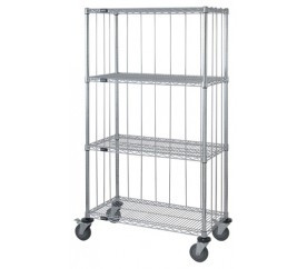 Quantum M1860C47RE 60" W x 18" D Chrome 4 Shelves Mobile Enclosure Cart