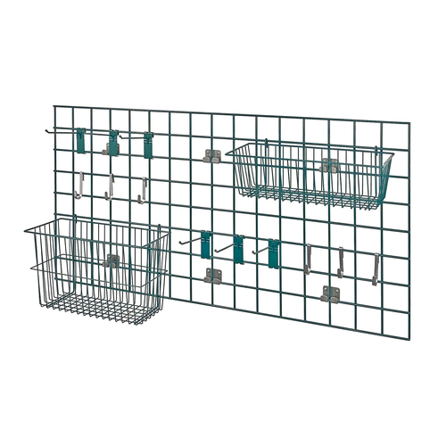 Quantum SGK-2448-1P Green Epoxy Antimicrobial Finish Wall Mounting Store Grid Light-Duty Kit