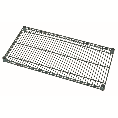 Quantum 2142P 42" W x 21" D Green Epoxy Antimicrobial Wire Shelf