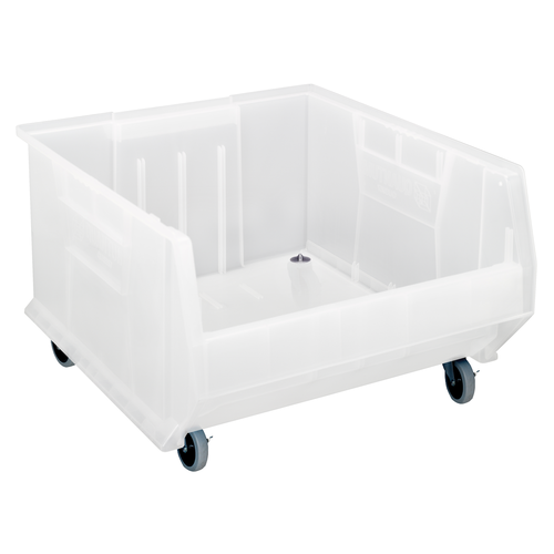 Quantum QUS967MOBCL 23.88" W x 22.5" D x 15" H Clear Polypropylene Mobile Hulk 24" Container