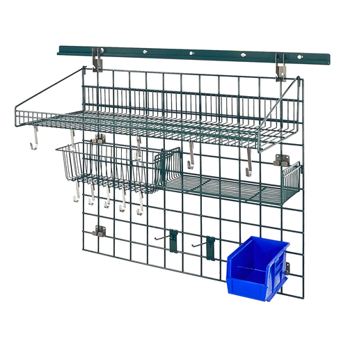 Quantum SGK-403036-2PCL Green Epoxy Antimicrobial Finish Wall Mounting Store Grid Standard-Duty Kit