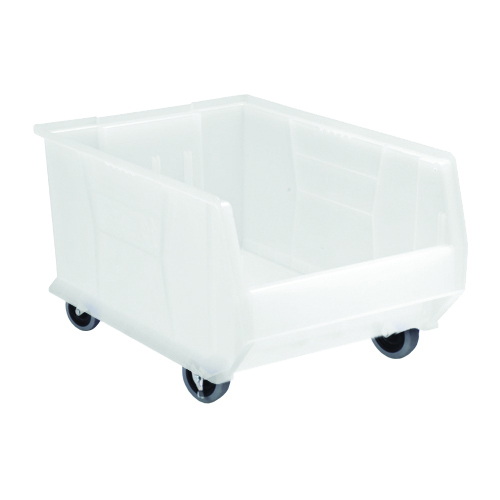 Quantum QUS964MOBCL 23.88" W x 16.5" D x 14" H Clear Polypropylene Mobile Hulk 24" Container