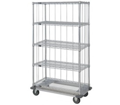 Quantum MD2460C46RE-5 60" W x 24" D Chrome 5 Shelves Mobile Enclosure Cart