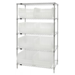 Quantum WR5-955CL 42" W x 24" D x 74" H Includes 5 Wire Shelves Bin Wire Shelving System