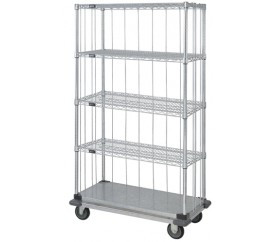 Quantum MD1848CG46RE-5 48" W x 18" D Chrome 5 Shelves Mobile Enclosure Cart