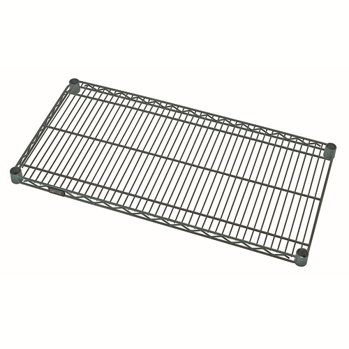 Quantum 1454P 54" W x 14" D Green Epoxy Antimicrobial Wire Shelf