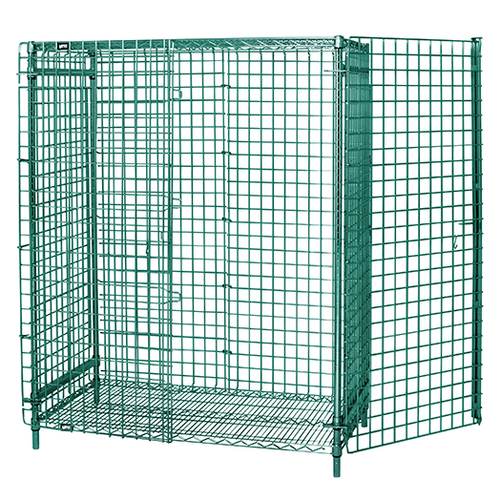 Quantum 1836-63SECP 36" W x 18"D x 63" H Green Epoxy Antimicrobial Finish Stationary Security Unit