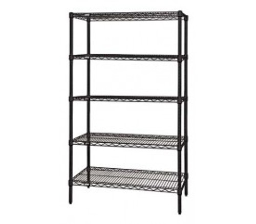 Quantum WR86-1854C-5 54" W x 86" H x 18" D Chrome Plated Finish Wire Shelving Starter Kit