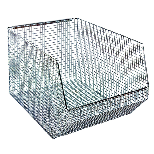 Quantum QMB560C 18.5" W x 11"D x 10.25" H Rectangular Chrome Finish Mesh Stack and Hang Bin