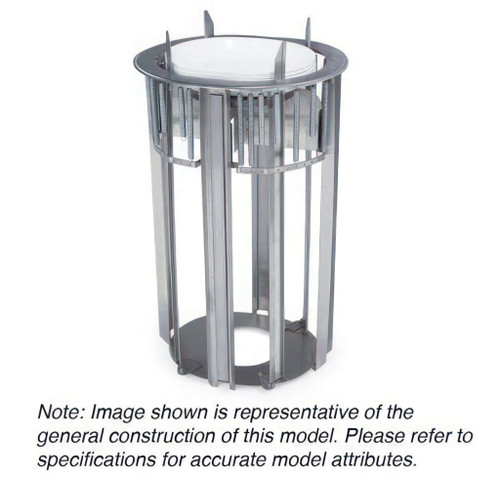 Lakeside 970 13.5" Dia. Oval Stainless Steel 1-Tube Heated Shielded Dish Dispenser