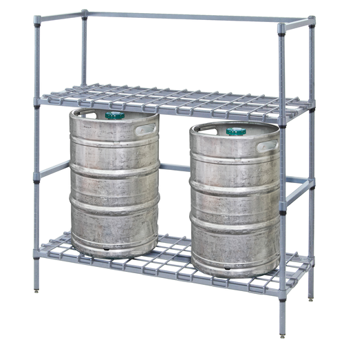 Quantum 184854DGY 48" W x 18" D x 54" H Gray Epoxy Coated Modular Tank and Beverage Container Dunnage Rack
