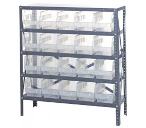 Quantum 1839-204CL 12" D x 36" L x 39" H Galvanized Steel Finish Heavy Duty Shelving Unit