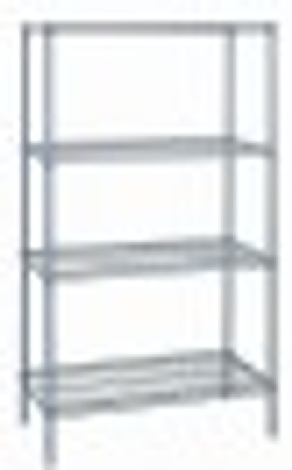 Quantum WR74-1442GY 42" W x 14" D Epoxy Coated Wire Shelving Starter Kit