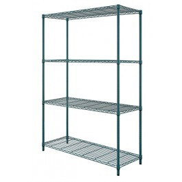 Quantum RWR72-2436LDP 36" W x 24" D Green Epoxy Antimicrobial Finish Convenient Shelving Unit Pack