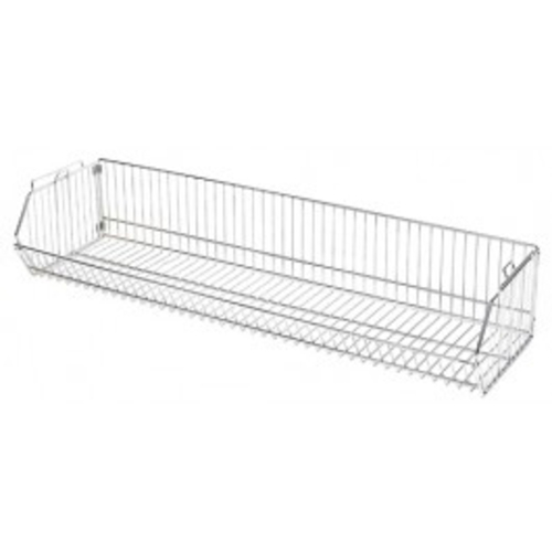 Quantum 1448BC 48" W x 14" D x 9" H Chrome Plated Modular Wire Stacking Basket