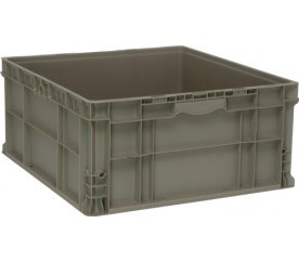 Quantum RSO2422-11 24" W x 22.5" D x 11" H Gray Polyethylene Stacker Straight Wall Container