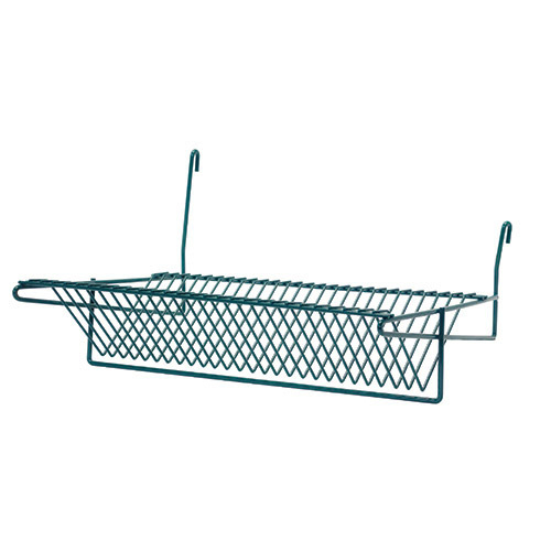 Quantum SG-SLH201412P 20.5" W x 13.75" D x 10.5" H Green Epoxy Antimicrobial Store Grid Slanted Lid or Tray Drying Rack
