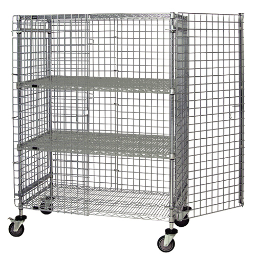Quantum M1836-69SEC-2 69" H x 36" W x 18" D Chrome Finish Mobile Security Unit