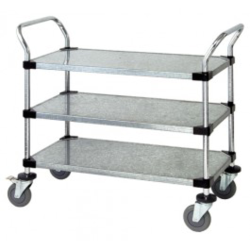 Quantum WRC-1836-3G 37.5" H x 36" W x 18" D 3 Shelves 2 U Shaped Handles Open Base Utility Cart