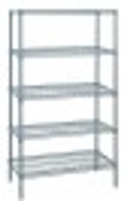 Quantum WR74-1236GY-5 36" W x 12" D Chrome Wire Shelving Starter Kit