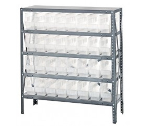 Quantum 1839-203CL 12" D x 36" L x 39" H Galvanized Steel Finish Heavy Duty Shelving Unit