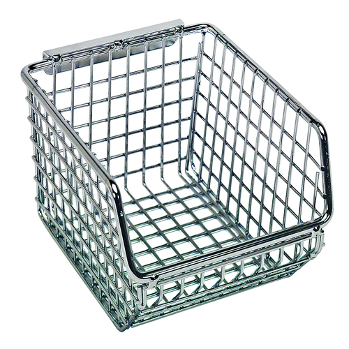 Quantum QMB510C 5.25" W x 4.25"D x 3" H Rectangular Chrome Finish Mesh Stack and Hang Bin
