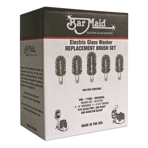 Bar Maid BRS-1720SL Glass Washer Universal Replacement Slotted Brush Set