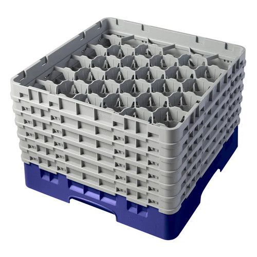 Cambro 30S1114186 19 3/4" x 19 3/4" x 13 3/4" Navy Blue 30 Compartments Full Size with 6 Extenders Camrack Glass Rack - 2 Cases