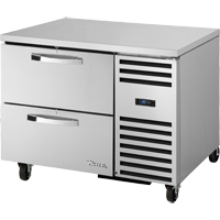 True TUC-44D-2-HC~SPEC3 29.75" H x 44.5" W x 32.25" D 2 Drawers Stainless Steel Interior SPEC SERIES Deep Undercounter Refrigerator - 115 Volts 1-Ph