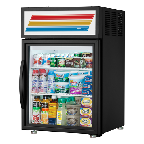 True GDM-05-HC~FGD01 White Aluminum Interior Black Powder Coated Exterior 1 Low-E Thermal Glass Hinged Doors Countertop Refrigerated Merchandiser - 115 Volts