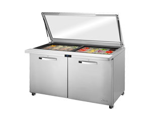 True TSSU-60-24M-B-ST-FGLID-HC~SPEC3 60.38" W Two Section SPEC SERIES® Mega Top Sandwich/Salad Unit - 115 Volts