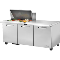 True TSSU-72-15M-B-HC~SPEC3 72.38" W Three Section SPEC SERIES® Mega Top Sandwich/Salad Unit - 115 Volts