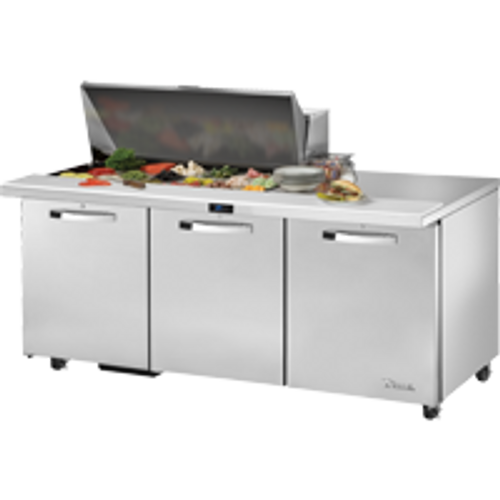 True TSSU-72-18M-B-HC~SPEC3 72.38" W Three Section SPEC SERIES® Mega Top Sandwich/Salad Unit - 115 Volts
