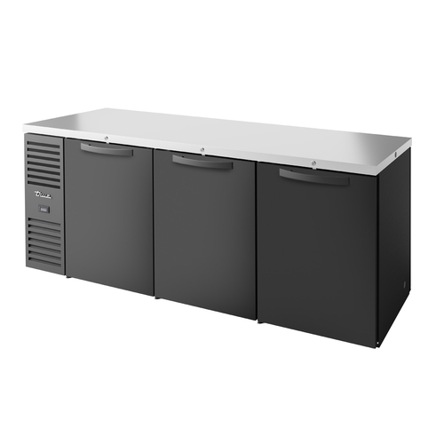True TBR84-PTSZ1-L-B-GGG-GGG-1 84" W Stainless Steel Glass Refrigerated Back Bar Cooler