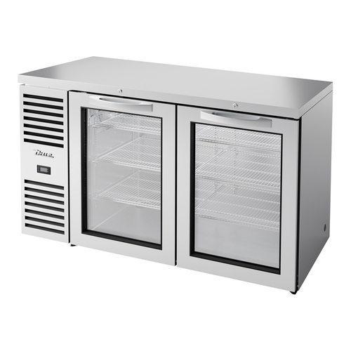 True TBR60-RISZ1-L-S-GG-1 60" W Stainless Steel Glass Refrigerated Back Bar Cooler - 155 Volts