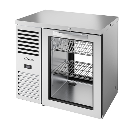 True TBR36-PTSZ1-L-S-G-G-1 36" W Stainless Steel Glass Refrigerated Back Bar Cooler