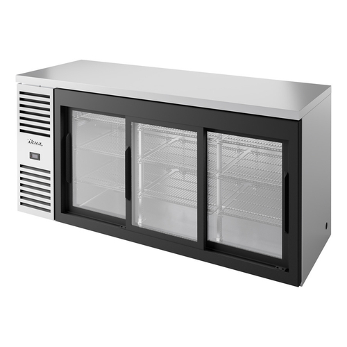 True TBR72-RISZ1-L-S-111-1 72" W Stainless Steel Glass Refrigerated Back Bar Cooler - 155 Volts