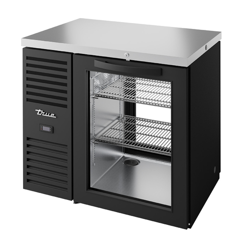 True TBR36-PTSZ1-L-B-G-G-1 36" W Stainless Steel Glass Refrigerated Back Bar Cooler