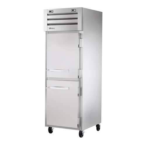 True STA1DTA-2HS-HC 2 Stainless Steel Half Doors LED Interior Lights Reach-In SPEC SERIES Refrigerator or Freezer - 115 Volts