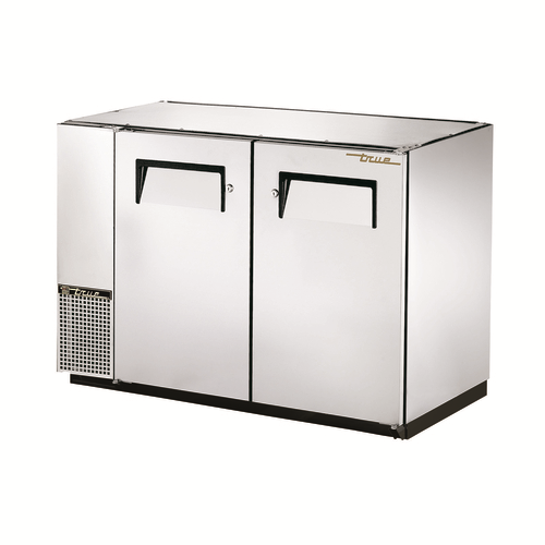 True TBB-24GAL-48-S-HC 47.88" W Stainless Steel Two-Section Solid Doors Back Bar Cooler - 115 Volts