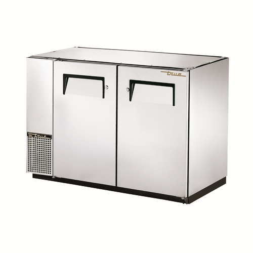 True TBB24-48-2S-Z1-BST-S-1 47.88" W Stainless Steel Two-Section Solid Doors Back Bar Cooler - 115 Volts