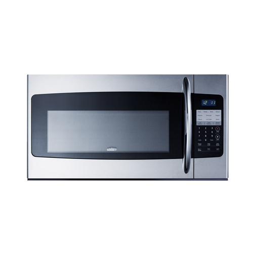 Summit OTRSS301 1.6 Cu. Ft. Stainless Steel Exterior Light Duty Over-the-Range Microwave Oven - 115 Volts