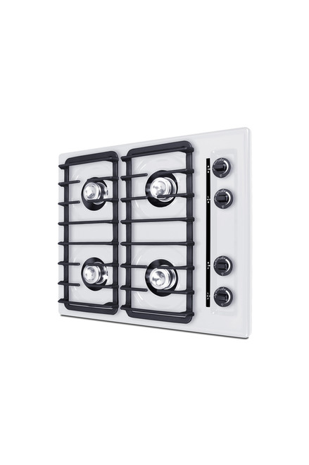 Summit WLL03IP 24" W White Porcelain Finish 4 Burners Liquid Propane Gas Off-Grid Cooktop - 36,000 BTU