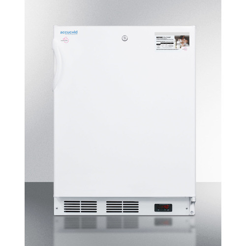 Summit VT65MLBIMCADA 3.5 Cu. Ft. White One Section Accucold MOMCUBE Breast Milk Freezer - 115 Volts