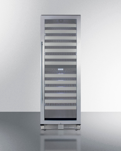 Summit SWCP2163CSS 23.5" W Stainless Steel Single Section Glass Door Dual Zone Wine Cellar - 115 Volts