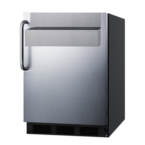 Summit FF7BKSSTBSR 23.63" W Black Stainless Steel Undercounter Refrigerator - 115 Volts